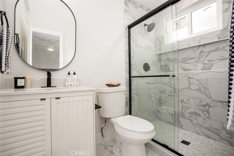 toilet with stand up shower gray tile